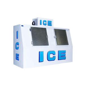 900CW Outdoor, Cold Wall, Slant-Front, Double Solid-Doors Ice Merchandiser